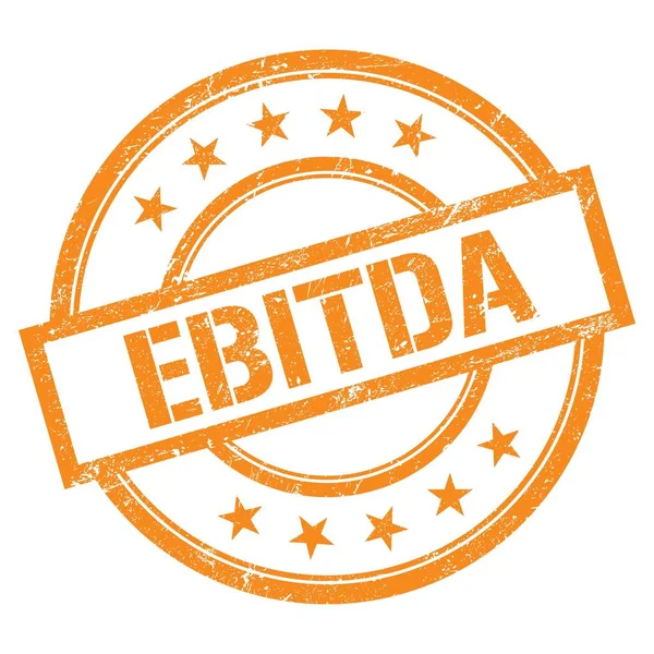 EBITDA metin turuncu yuvarlak vintage kauçuk damga üzerine yazılmış.