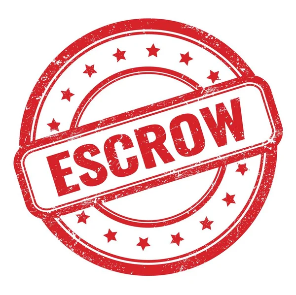 Escrow Κείμενο Κόκκινο Grungy Vintage Στρογγυλό Καουτσούκ Σφραγίδα — Φωτογραφία Αρχείου