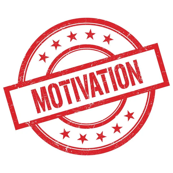MOTIVATION text written on red round vintage rubber stamp.