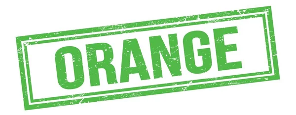 Orange Tekst Groene Grungy Vintage Rechthoek Stempel — Stockfoto
