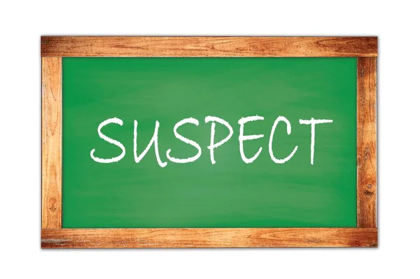 Suspect Text Written Green Wooden Frame School Blackboard — Stock Fotó