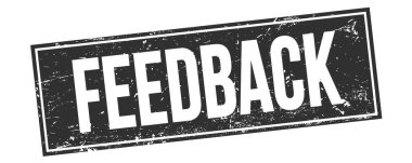 FEEDBACK text on black grungy rectangle stamp sign.