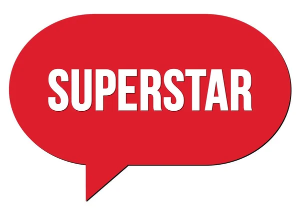 Superstar Text Written Red Speech Bubble Stamp — Foto Stock