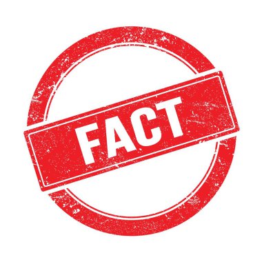Kırmızı grungy yuvarlak vintage damga üzerinde FACT metin.