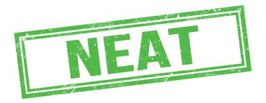 Yeşil grungy vintage dikdörtgen damgalı NEAT metin.