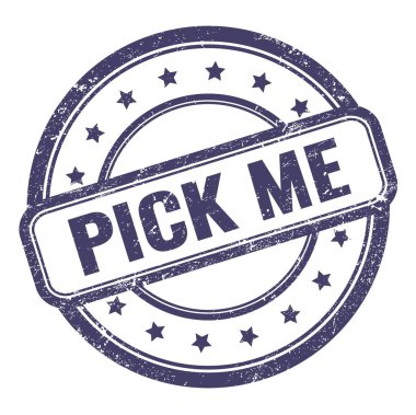 Çivit mavisi grungy vintage yuvarlak kauçuk damgalı ME metni.