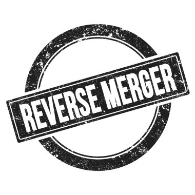 Siyah grungy yuvarlak vintage pul üzerinde Ters Merger metni.