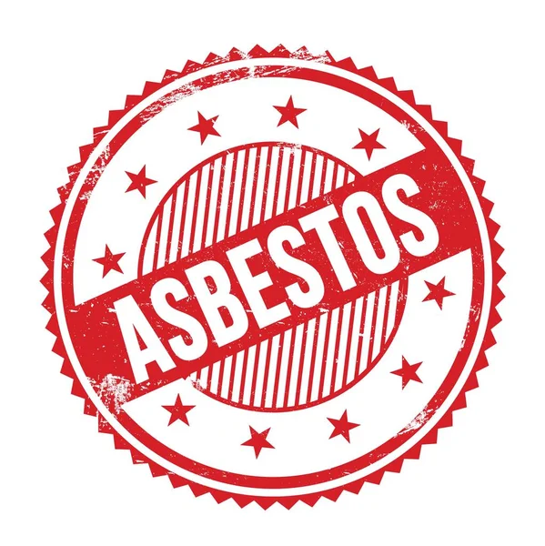 Asbestos Text Geschrieben Auf Rotem Grungy Zick Zack Rand Runde — Stockfoto