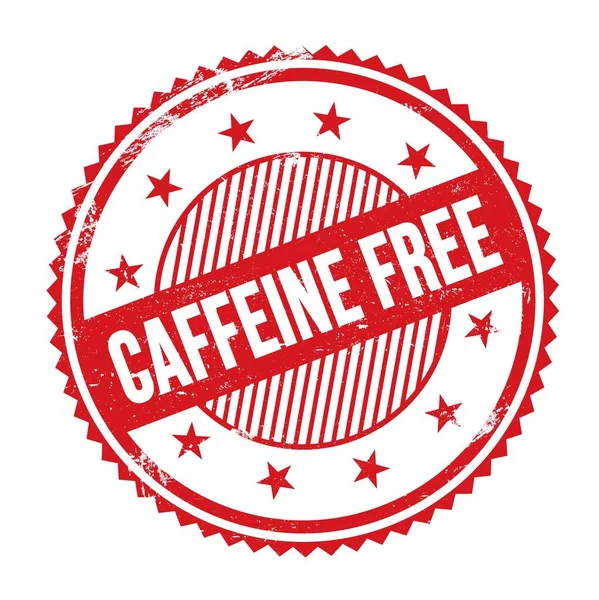 Caffeine Free Текст Написанный Красной Решетке Круглом Штемпеле — стоковое фото