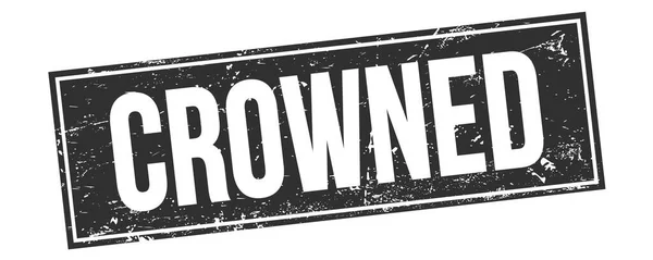 Crowned Text Černé Grungy Obdélníkové Razítko — Stock fotografie