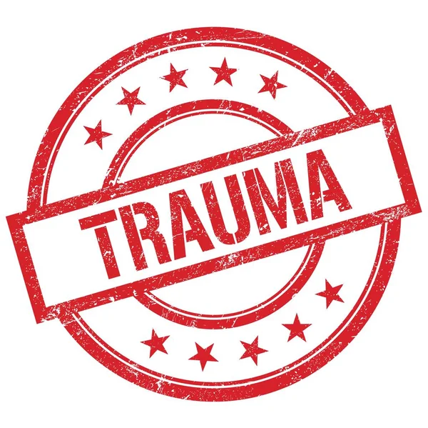 Trauma Text Written Red Vintage Rubber Stamp — Stock Photo, Image