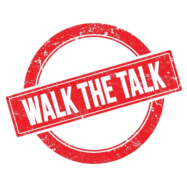 Walk Talk Szöveg Piros Piszkos Kerek Vintage Bélyegző — Stock Fotó