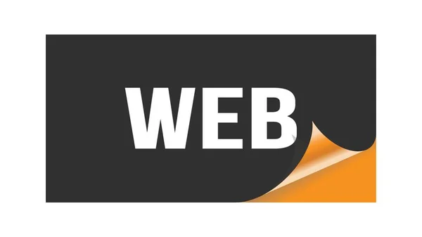 Testo Web Scritto Sul Timbro Adesivo Arancione Nero — Foto Stock