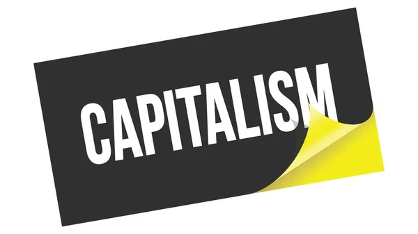 Capitalism Text Written Black Yellow Sticker Stamp — ストック写真