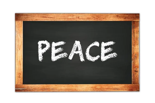 Peace Text Written Black Wooden Frame School Blackboard — Zdjęcie stockowe
