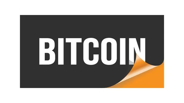Bitcoin Text Written Black Orange Sticker Stamp — Stockfoto