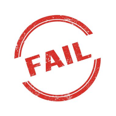 Kırmızı grungy vintage yuvarlak damga üzerine yazılmış başarısız metin.