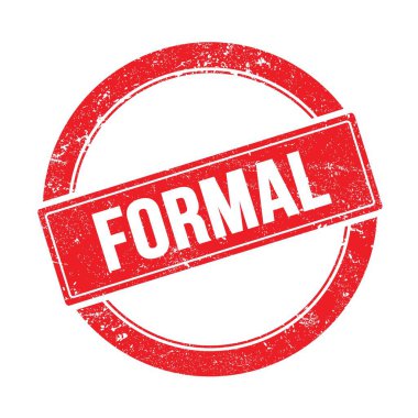 Kırmızı grungy yuvarlak vintage damga üzerinde formaL metin.