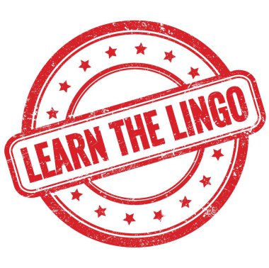 LINGO 'nun kırmızı, eski, kirli, yuvarlak, lastik damgalı metnini öğren..