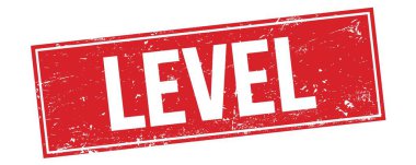 Kırmızı grungy dikdörtgen damga işareti üzerinde LEVEL metin.