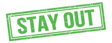 Yeşil grungy vintage dikdörtgen pulunda Uzak Kal.