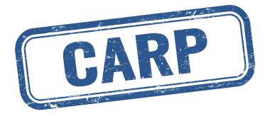 Mavi grungy vintage dikdörtgen damgalı CARP metni.