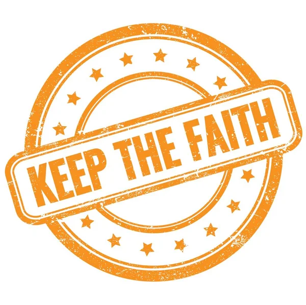 Keep Faith Text Orange Vintage Grungy Rubber Stamp — Stock fotografie