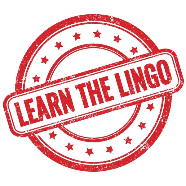 Aprender Texto Lingo Rojo Vintage Grungy Ronda Sello Goma — Foto de Stock