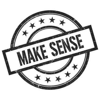 Siyah yuvarlak vintage kauçuk damgalı SENSE metni yap.