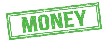 Yeşil grungy vintage dikdörtgen damgalı para metni.