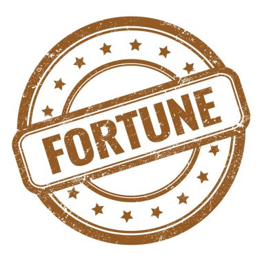 Kahverengi grungy vintage lastik damgalı FortTUNE metni.