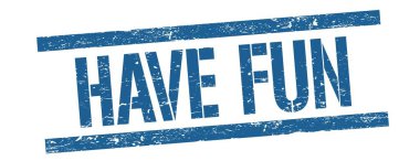 Mavi grungy line damga işareti üzerine eğlenceli metin var.