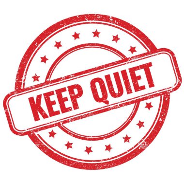 Kırmızı vintage grungy yuvarlak lastik damga üzerine sessiz metin tutun.