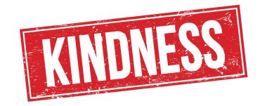 Kırmızı grungy dikdörtgen damga işareti üzerinde KINDNESS metin.