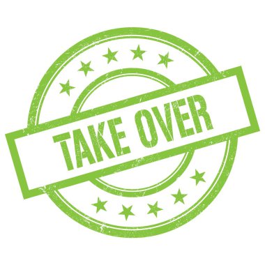 Yeşil yuvarlak vintage kauçuk damga üzerine yazılmış metni devral.