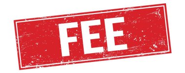 Kırmızı grungy dikdörtgen mühür işareti üzerinde ücret metni.