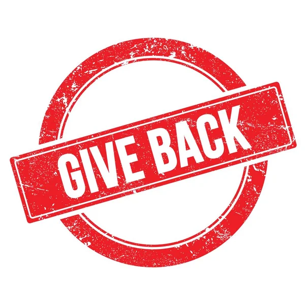 Give Back Text Red Grungy Vintage Stamp — Stock Photo, Image