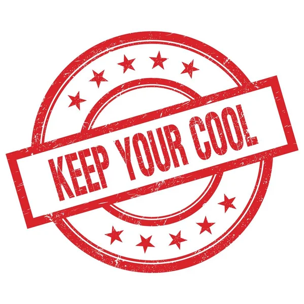 Keep Your Cool Text Written Red Vintage Rubber Stamp — Stock Photo, Image