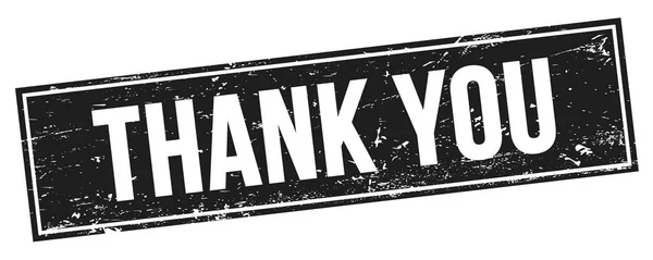 Thank You Text Black Grungy Rectangle Stamp Sign — Stock Photo, Image