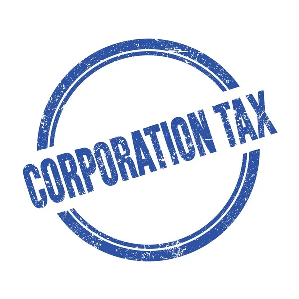 Korporation Tax Text Skriven Blå Grungy Vintage Runda Stämpel — Stockfoto