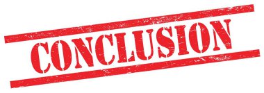 Kırmızı grungy dikdörtgen vintage damga üzerinde CONCLUSION metin.
