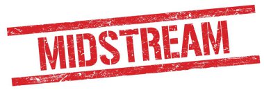 Kırmızı grungy dikdörtgen damga işareti üzerinde MIDSTREAM metni.
