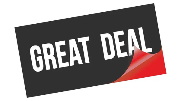 Great Deal Tekst Napisany Czarno Czerwonej Naklejce — Zdjęcie stockowe