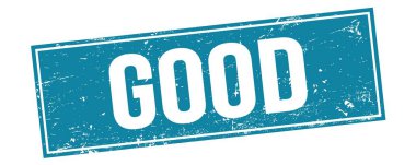 Mavi grungy dikdörtgen damga işareti üzerinde iyi metin.