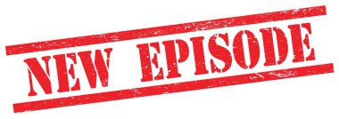 Kırmızı grungy dikdörtgen vintage damga üzerine YENİ EPISODE metin.
