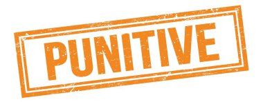 Turuncu grungy vintage dikdörtgen damgalı PUNITIVE metin.