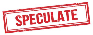 Kırmızı grungy vintage dikdörtgen damgalı SPECULATE metin.