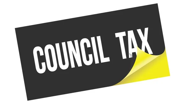 Impuesto Del Consejo Texto Escrito Sello Adhesivo Amarillo Negro —  Fotos de Stock