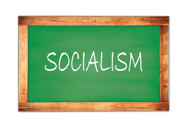 緑の木枠の学校の黒板に書かれた社会主義テキスト — ストック写真