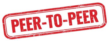 Kırmızı grungy vintage dikdörtgen damgalı peder- to-peer metin.